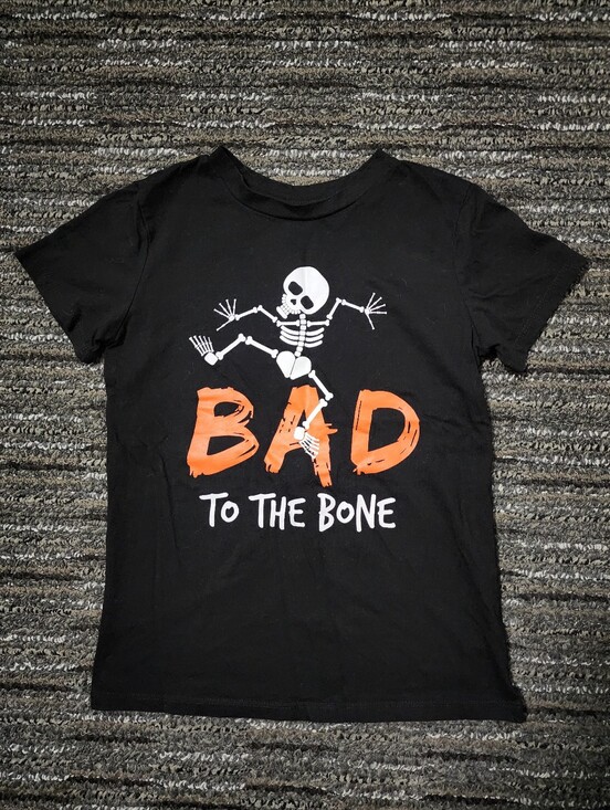 Open Trails Other - Open Trails “Bad to the Bone” Small (6-7) Graphic T-shirt Halloween Skeleton EUC